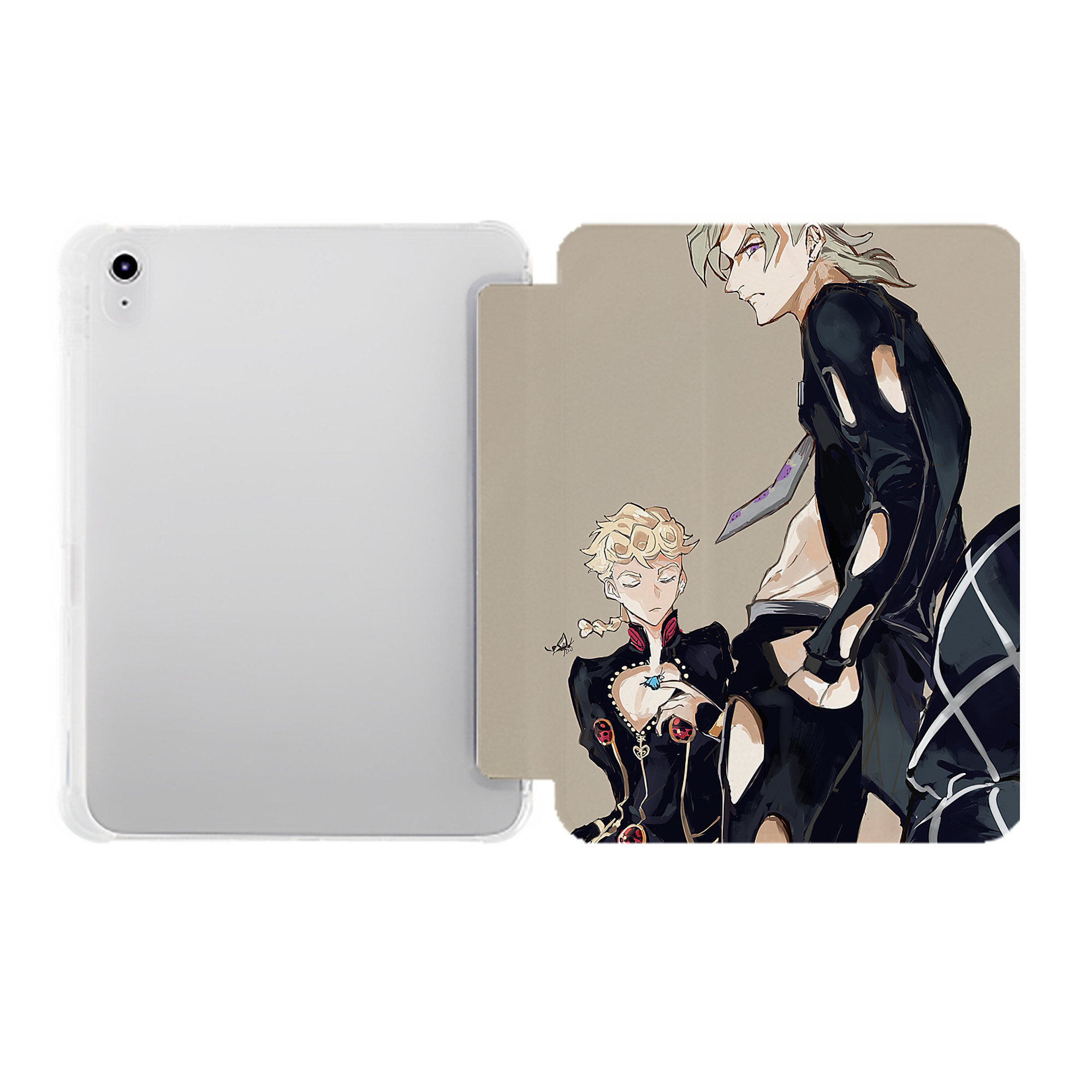 （画像用） ジョジョの奇妙な冒険 JoJo's Bizarre Adventure IPad ケース ペン収納付き 三つ折りスタンド PUレザー×シリコン 対応機種9.5/10.5/10.9インチ